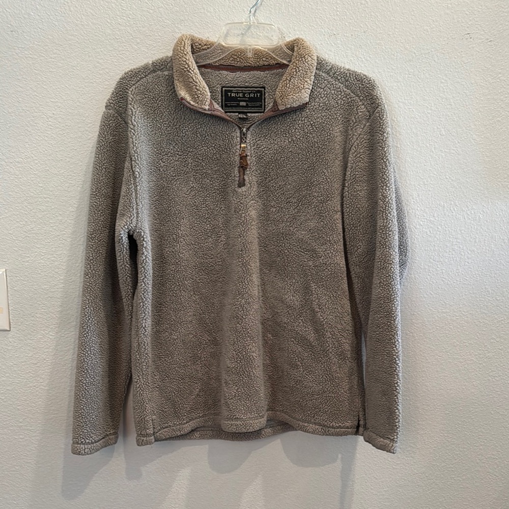True Grit Gray Sherpa 1/4 Zip